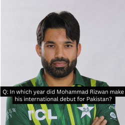 Q: In which year did Mohammad Rizwan make his international debut for Pakistan?