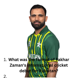 What was the format of Fakhar Zaman's international cricket debut for Pakistan?