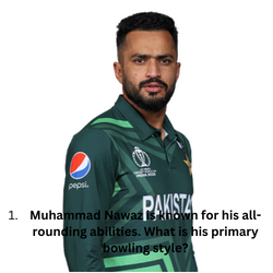 Muhammad Nawaz is known for his all-rounding abilities. What is his primary bowling style?