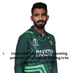 Usama Mir is known for his bowling potential. What type of bowling is he primarily known for?